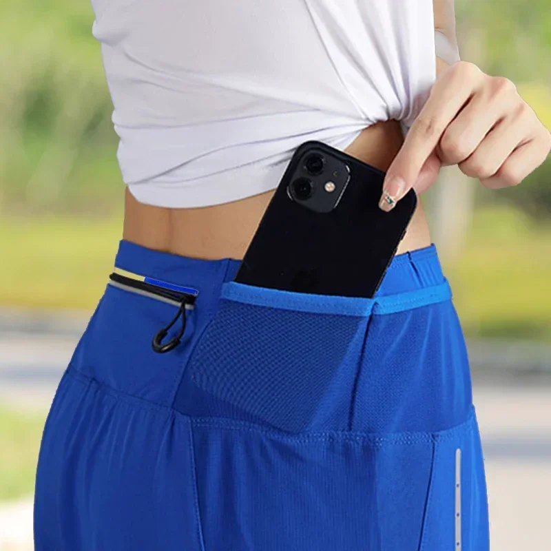 Pantalones cortos de cintura alta para mujer, ropa deportiva 2 en 1 para entrenamiento, Yoga y gimnasio