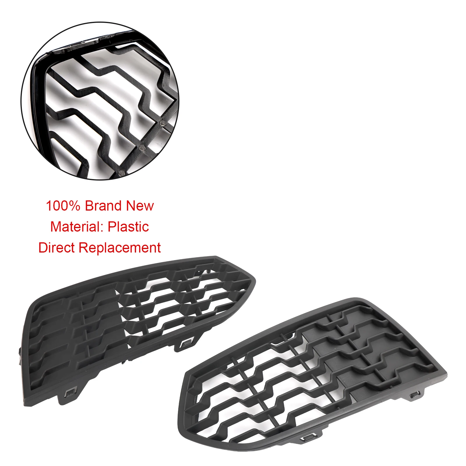 Areyourshop 2 Piezas Rejillas de Luz Antiniebla Delanteras M Sport para BMW F22 F23 2012 2013 2014 2015 2016 2017 51118056797
