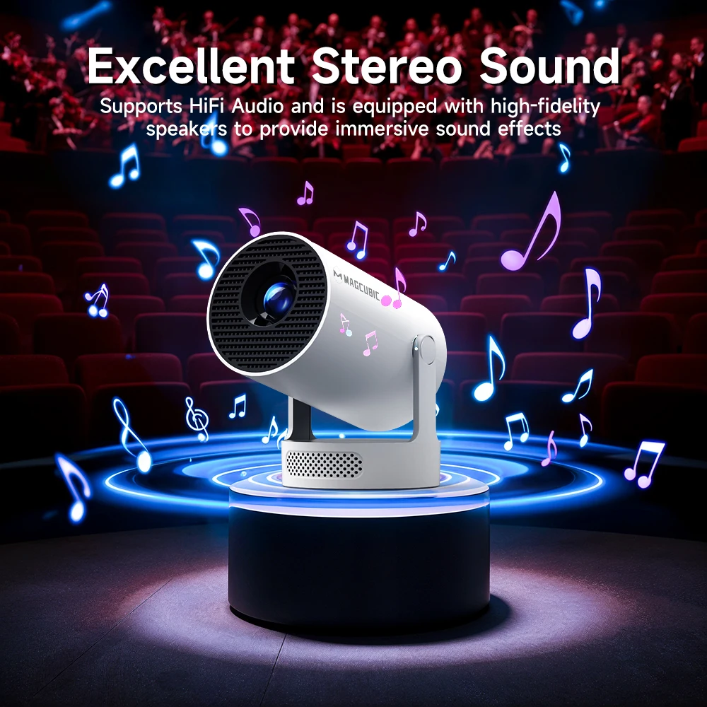Proyector Magcubic HY300 PRO + 8K Android 14 Dual Wifi6 Allwinner H726 BT5.4 1080P 1280*720P Proyector de cine en casa para exteriores