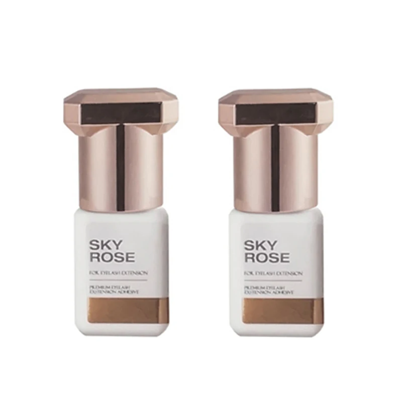 5 botellas de pegamento rosa cielo Original Corea Flase suministros de extensión de pestañas 5ml herramientas de maquillaje para tienda de belleza adhesivo saludable