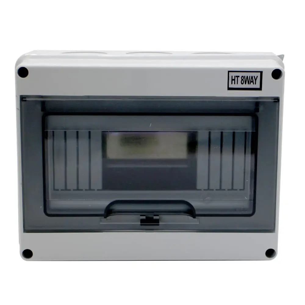 Caja de Distribución MCB de 8 Vías para Riel DIN, IP65, ABS, con Cubierta Transparente, para Interruptores de Circuito de Pared en Interiores