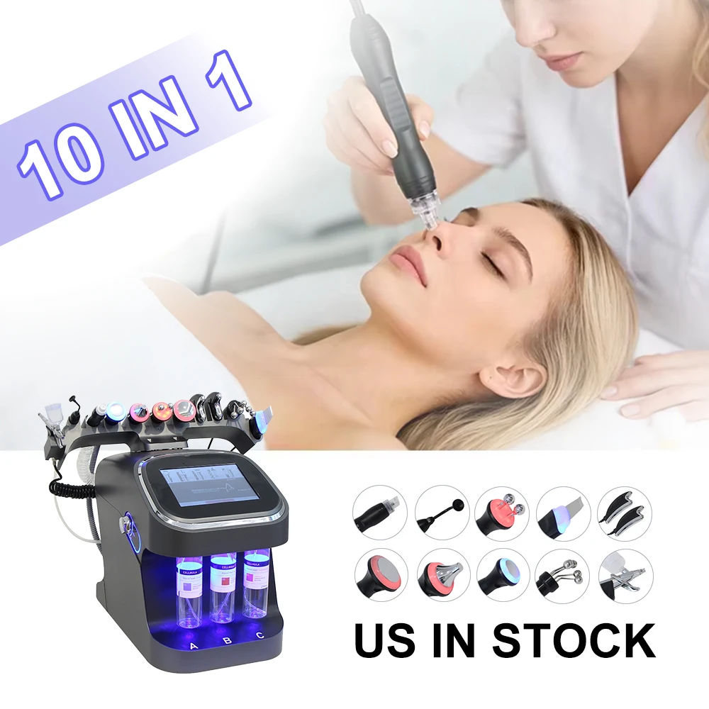 Máquina Multifuncional para el Cuidado Facial AOKO H202, Máquina de Hidrógeno y Oxígeno para la Piel, 10 en 1, Limpieza Profunda, Cuidado de la Piel, para Uso en Casa como SPA