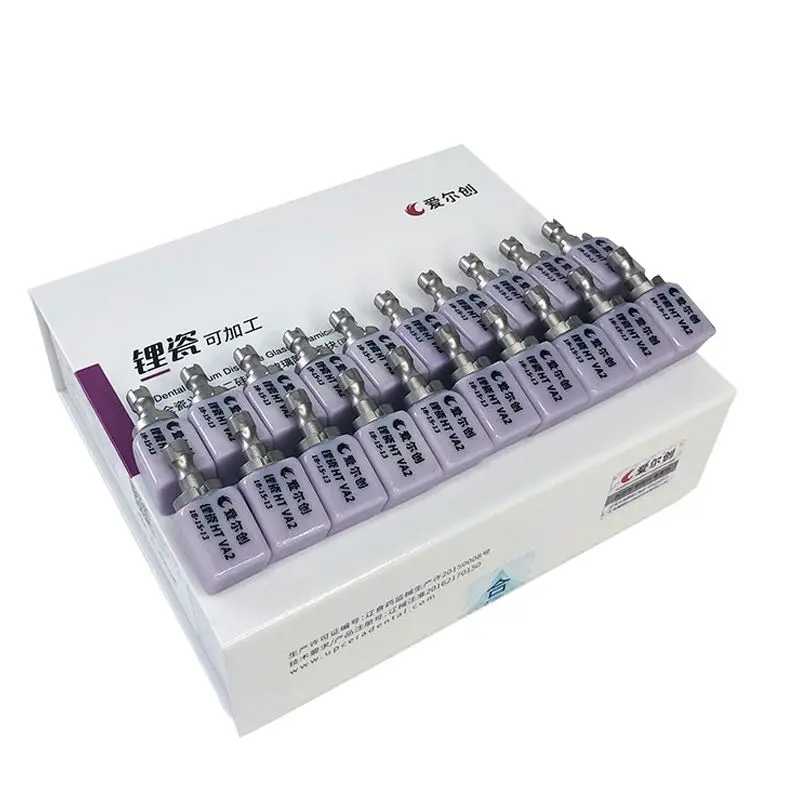 Bloques de Cerámica de Disilicato de Litio Upcera UP-CAD C14 HT/LT para CAD CAM, Materiales Dentales para Coronas y Carillas Individuales