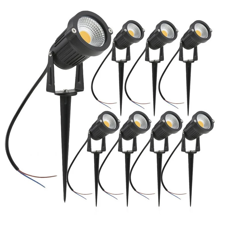 Luces LED para jardín, lámpara impermeable para césped para exteriores, 220V, 110V, 12V, 5W10W15W20W, bombilla con punta de paisaje, focos para camino de jardín con luz Led IP65
