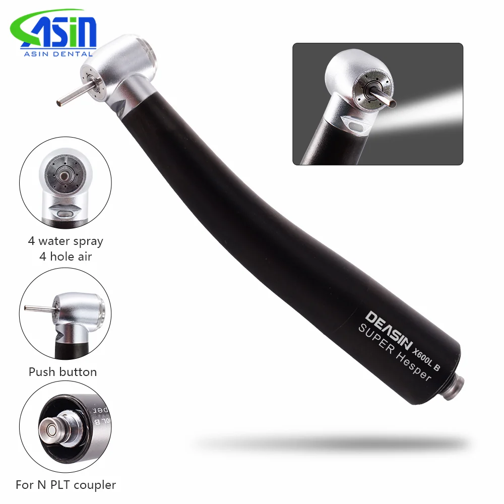 DEASIN Pieza de mano dental de fibra óptica con cabezal de torque, turbina de aire de alta velocidad y rodamiento cerámico, herramienta para dentista, para acoplador NSK X600L-B