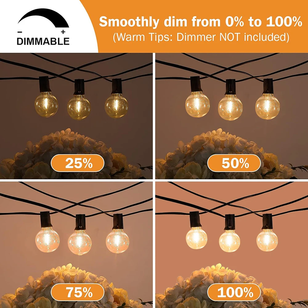 Guirnalda de luces LED para exteriores de 110V/220V, guirnalda de hadas para Patio, lámpara para boda, calle, Camping, jardín, decoración de fiesta