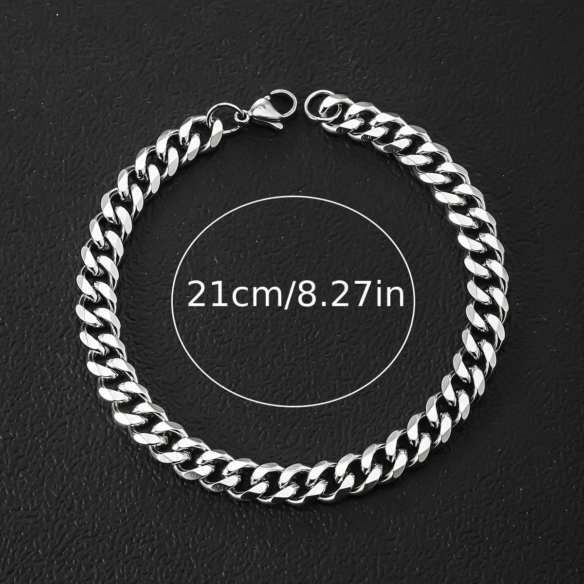 Juego de 7 Pulseras de Acero Inoxidable, Longitud 8.27 Pulgadas (cm), Adecuadas para el Uso Diario Masculino, Regalo de Cumpleaños