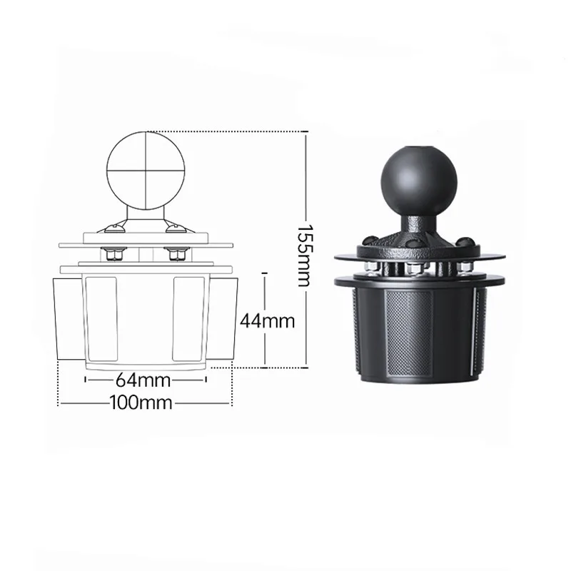 Soporte Universal para portavasos con bola de 1 pulgada/1,5 pulgadas para teléfonos móviles de coche, soporte GPS Para brazo de doble toma