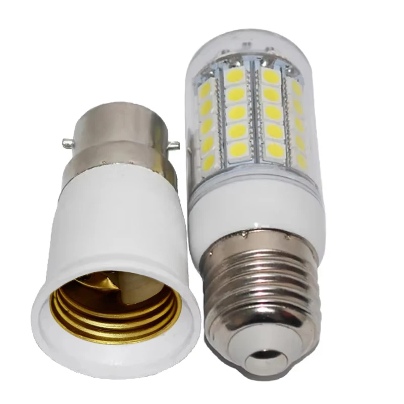 Enchufe de bombilla B22 a E27, adaptador convertidor de Base de lámpara de alta calidad, soporte de lámpara ignífugo para PC para foco de bombilla Led de maíz, 110V, 220V