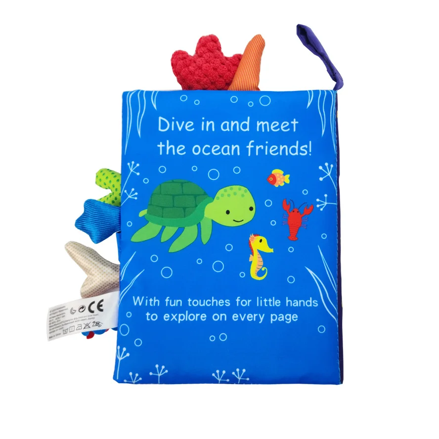 Juguete de Aprendizaje Temprano para bebé de 0 a 36M, libro de tela con cola, rompecabezas de papel con sonido interactivo para padres e hijos, sonajero de libro de tela