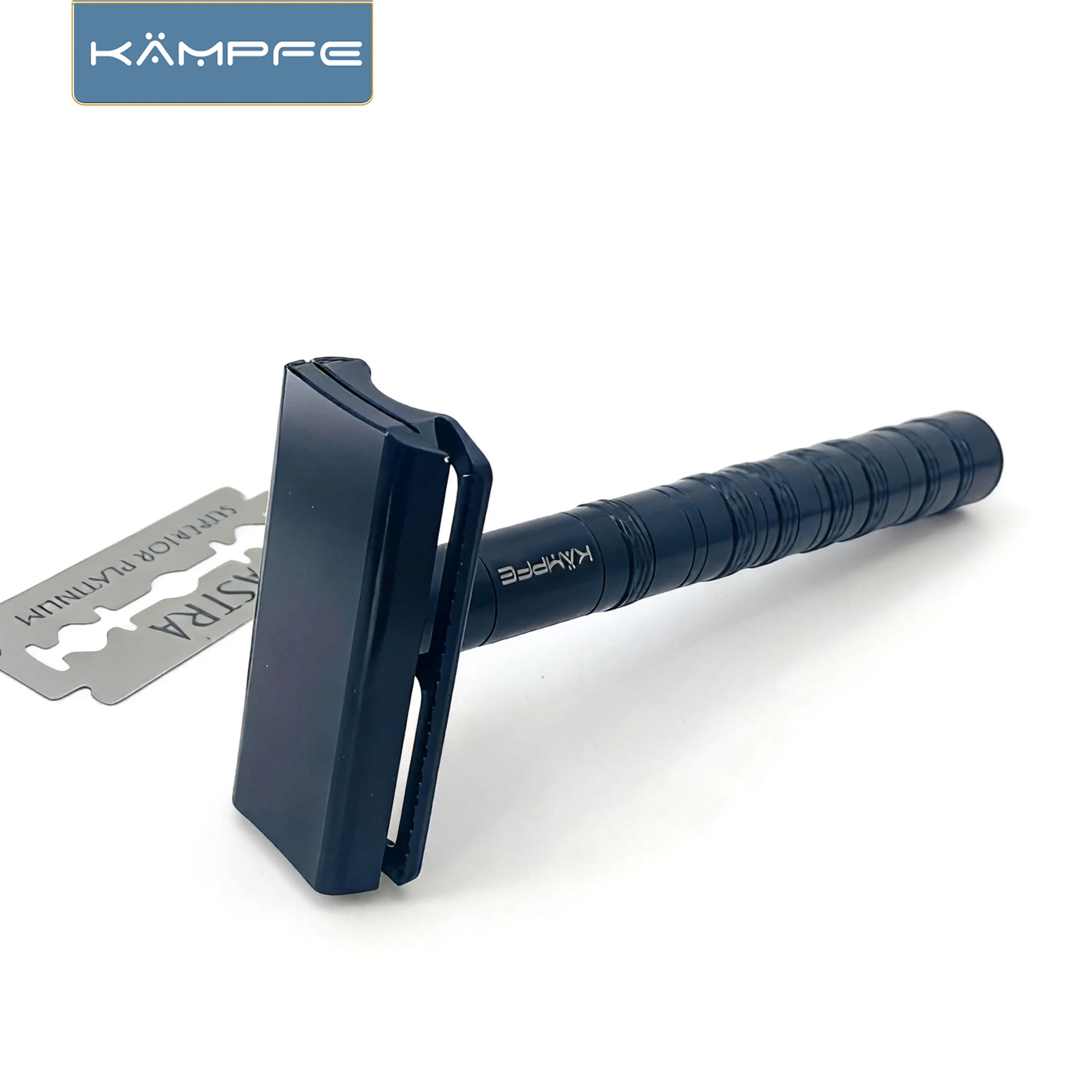 Afeitadora de seguridad de doble filo KAMPFE, afeitadora manual clásica de acero inoxidable, afeitado en húmedo, cabezal angulado de 30 grados para hombres