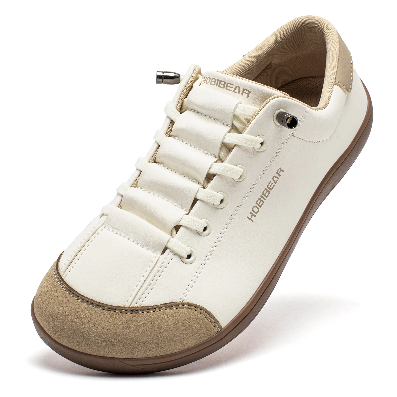 HOBIBEAR, zapatos Unisex de punta ancha descalzos, zapatillas minimalistas de cuero Artificial para hombres y mujeres, zapatos para caminar sin cordones ajustables
