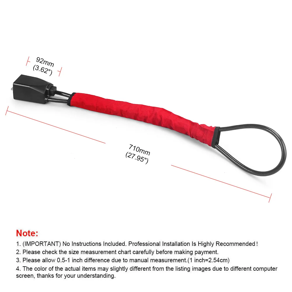 Cerradura para volante de coche con enchufe para cinturón de seguridad, cuerda de acero para camión, SUV, furgoneta, RV, con 3 llaves, dispositivo de protección antirrobo Universal