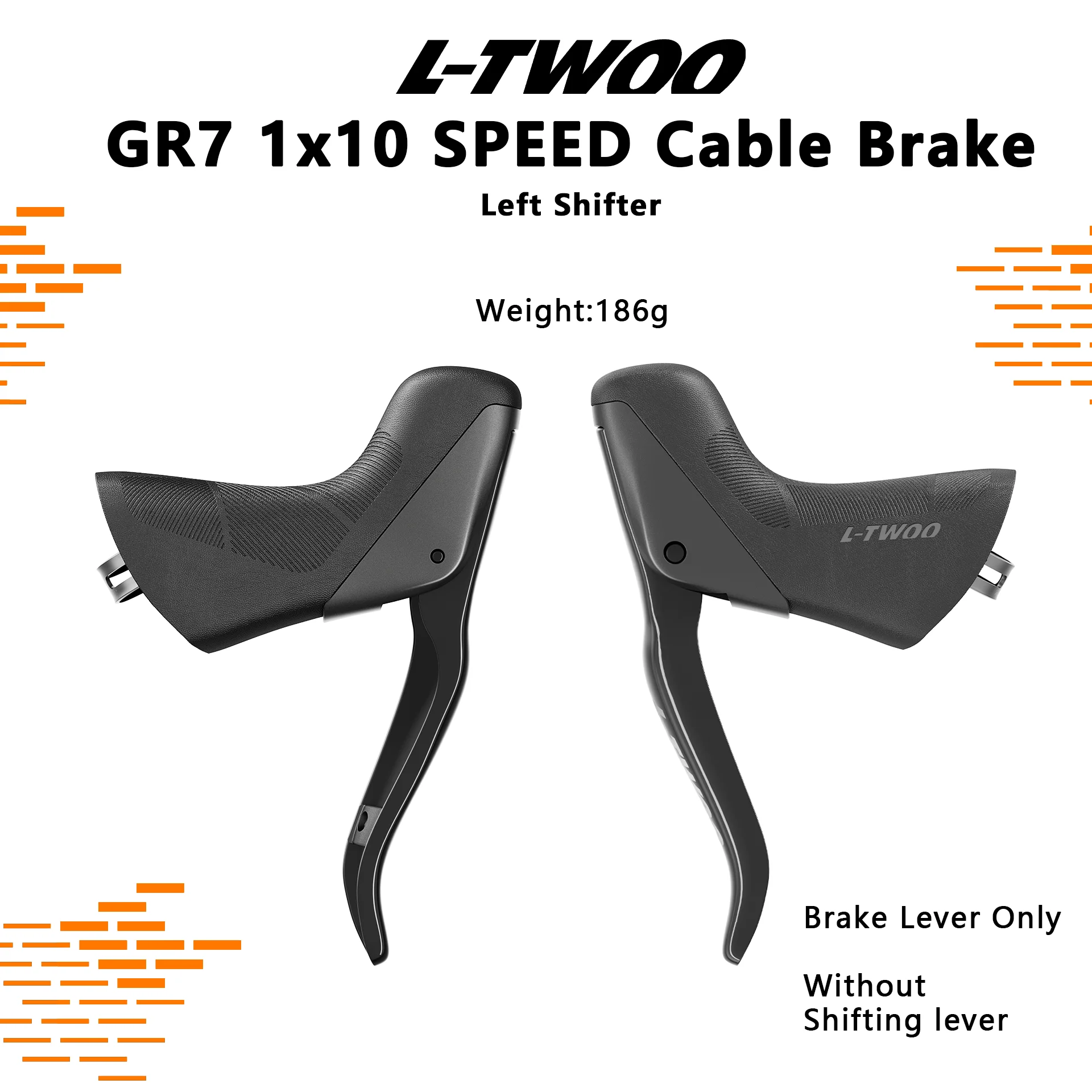 Grupo de Transmisión LTWOO GR7 1x10 Velocidades para Bicicleta de Gravel, Freno Mecánico por Cable, Palanca de Cambios Izquierda y Derecha, Desviador Trasero, Cassette ZRACE, Cadena