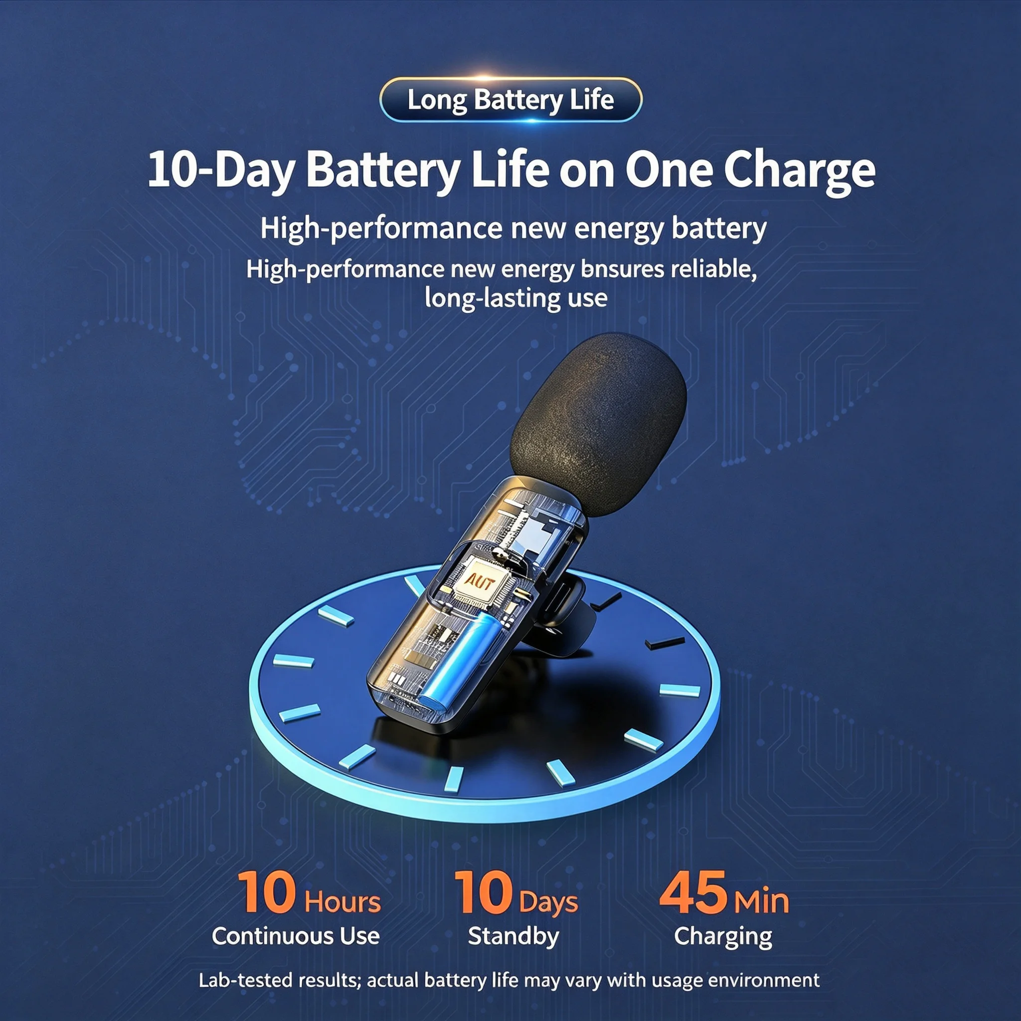 Micrófono Lavalier Inalámbrico KEBIDUMEI para Teléfonos Inteligentes, Computadoras y Cámaras, con Reducción de Ruido, Micrófono de Solapa, Adaptador de Puerto Tipo-C