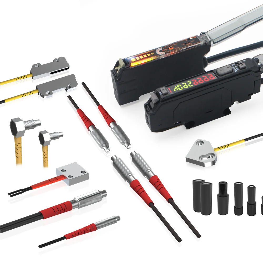 Kit de Sensor de fibra óptica reflectante difuso GTRIC con amplificador separado Sensor fotoeléctrico de alta precisión 12-24V DC NPN NO/NC