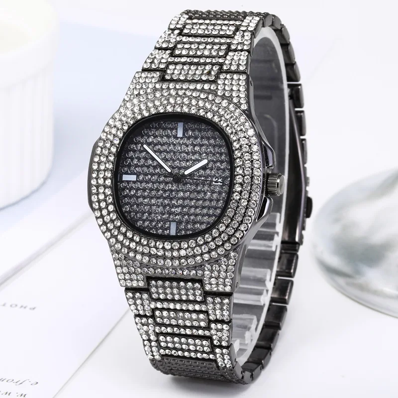 Reloj de cuarzo cuadrado para mujer, cronógrafo de pulsera de lujo, Color dorado y plateado, estilo Hip Hop, regalo para novio, novedad de 2022