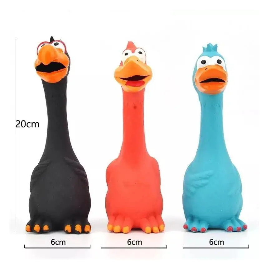 Juguetes de goma para perros chirriantes, juguete para masticar de látex para perros, pollo, Animal, resistente a mordeduras, juguete con sonido para cachorros, suministros para perros pequeños, medianos y grandes