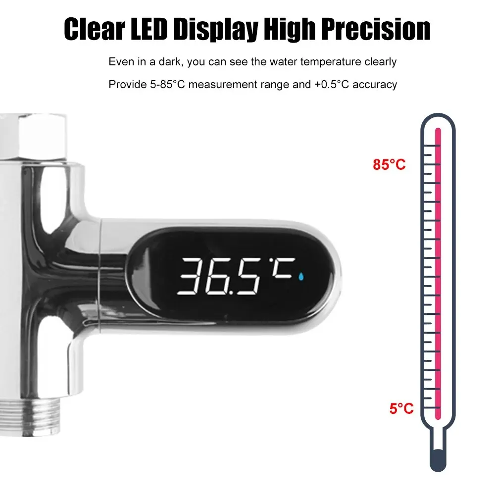 Monitor de temperatura del agua para bañera de hidromasaje, pantalla LED eléctrica para el hogar, grifos de ducha, termómetro de agua, medidor de temperatura de baño
