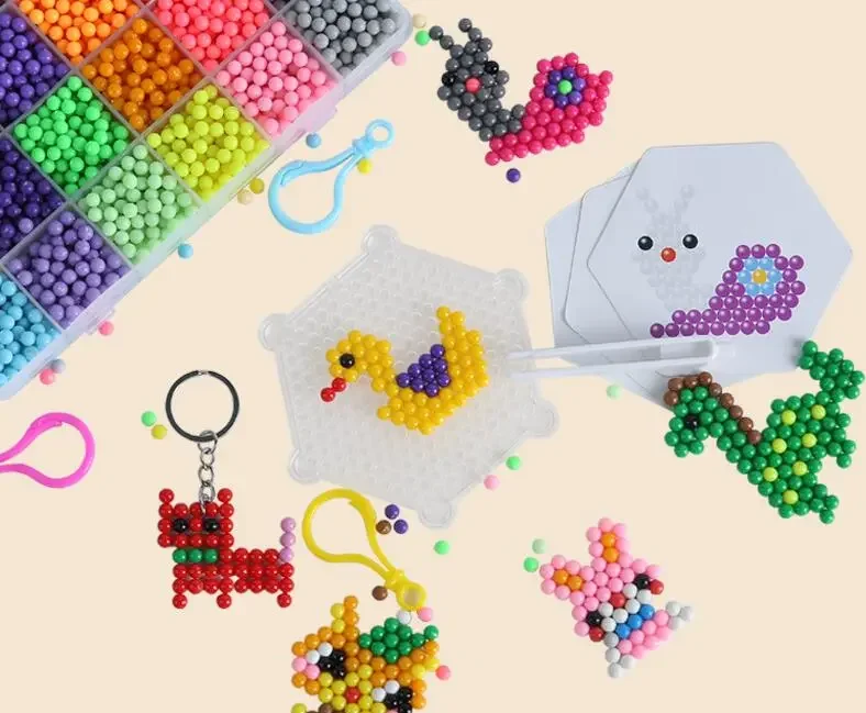 Paquete de recarga 300 unids/bolsa 36 colores 5mm cuentas de agua Spray cuentas mágicas rompecabezas educativos 3D accesorios para juguetes para niños