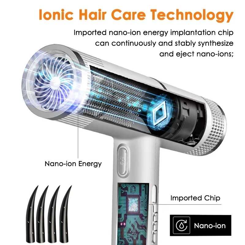 Secador de pelo profesional, secador de pelo iónico negativo infrarrojo, herramienta de estilismo de salón de viento frío y caliente, soplador de pelo, secador de pelo eléctrico