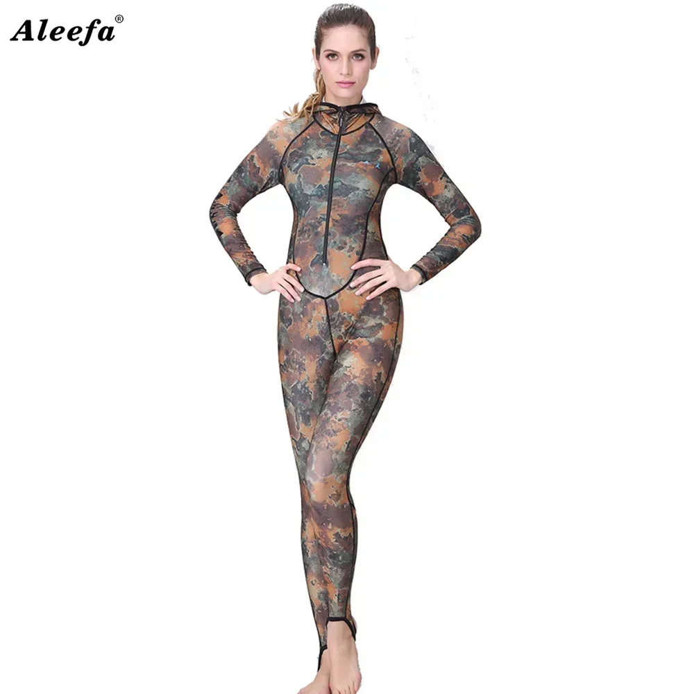 Traje de Neopreno Dive&Sail para Buceo y Pesca Submarina, Traje de Baño de Spandex para Parejas, Camuflaje, Protección UV, Traje de Surf de Una Pieza para Hombre y Mujer