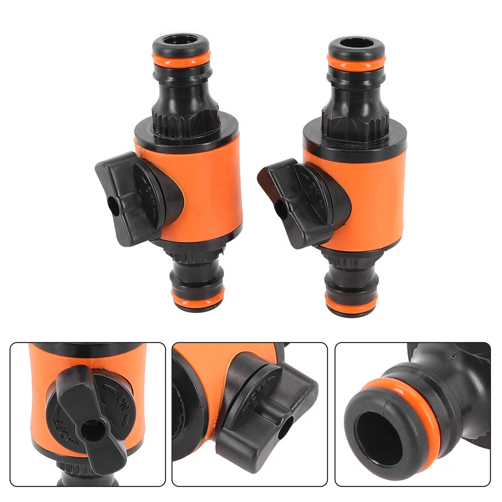 2 uds tubo de manguera de jardín grifo en línea válvula de cierre conector de riego conector de riego acoplador rápido de 16mm suministros de jardín