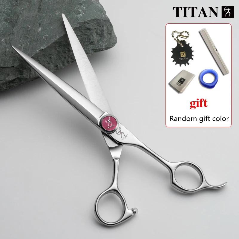 Titan Pet Tools - Tijeras de Corte para Peluquería Canina, 7 Pulgadas, Acero Japonés, Tijeras para Perros y Gatos