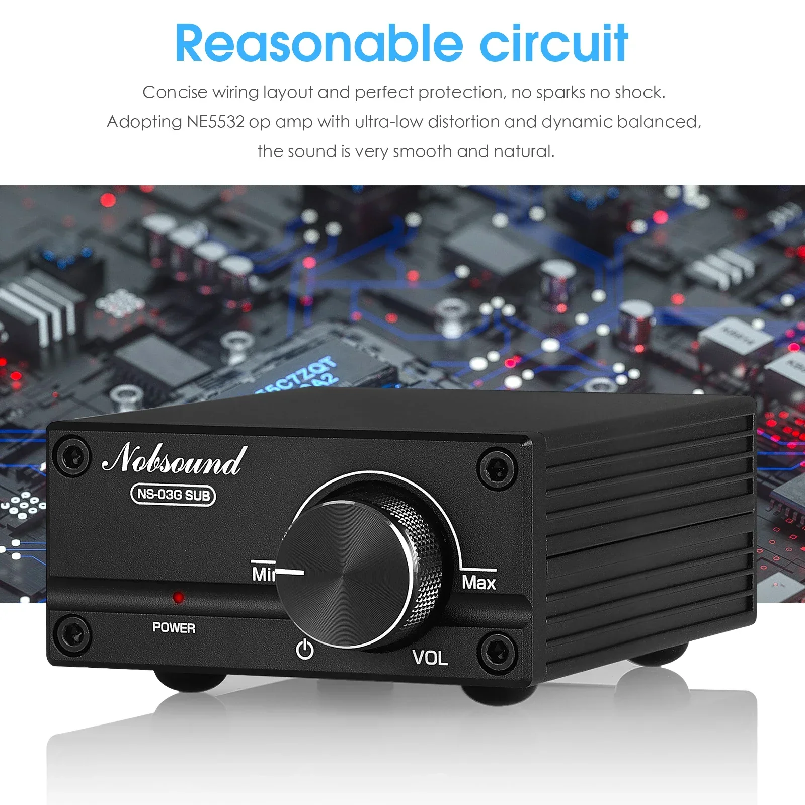 Douk Audio NS-03G Mini subwoofer de 100W/canal Mono de frecuencia completa TPA3116 amplificador Digital amplificador de potencia de Audio de escritorio