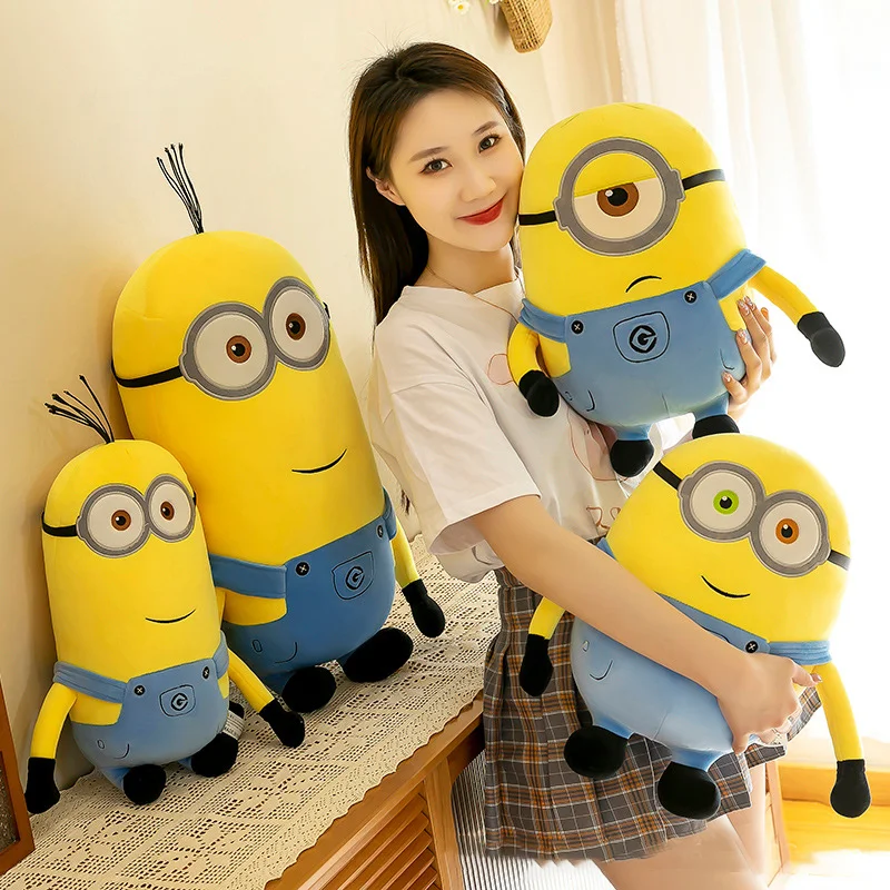 Lindo Minions película periferia amarillo peluche Bob Stewart juguete de peluche Jeans muñeco de peluche almohada decoración niños regalo de cumpleaños