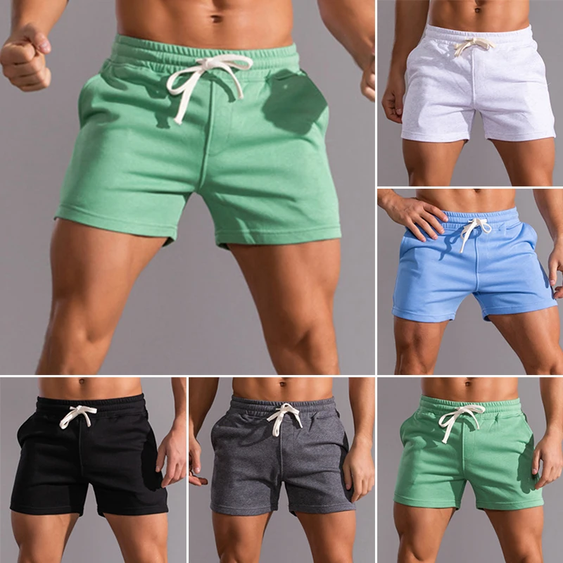 Pantalones cortos deportivos de algodón para hombre, Shorts transpirables para correr, baloncesto, tenis, ropa deportiva de entrenamiento, Verano