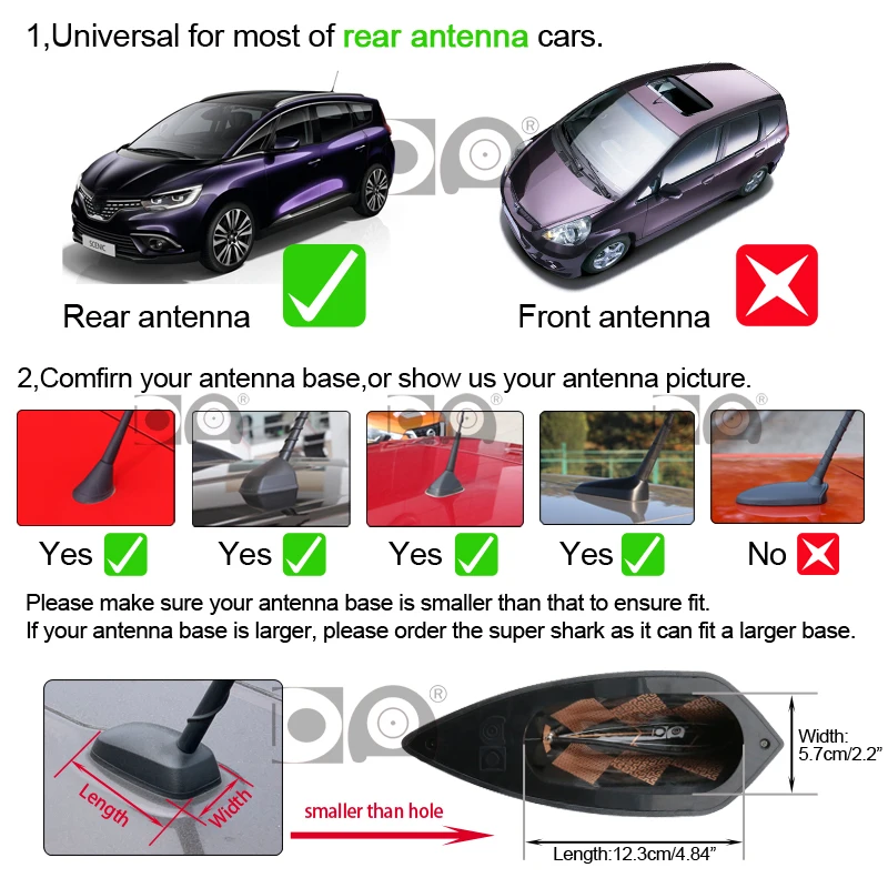 Antena Universal 5d con forma de aleta de tiburón, antenas de Radio para coche, Fm Am, pintura de Piano de señal más fuerte para Totota Corolla