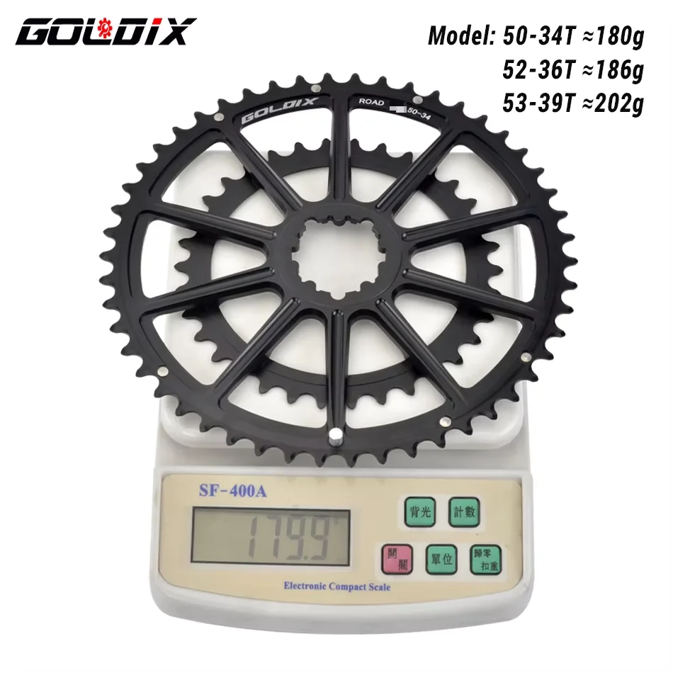 Plato doble GOLDIX de 22/20 velocidades 50-34T 52-36T 53-39T rueda dentada de montaje directo para manivela de bicicleta de carretera de 20/22 velocidades