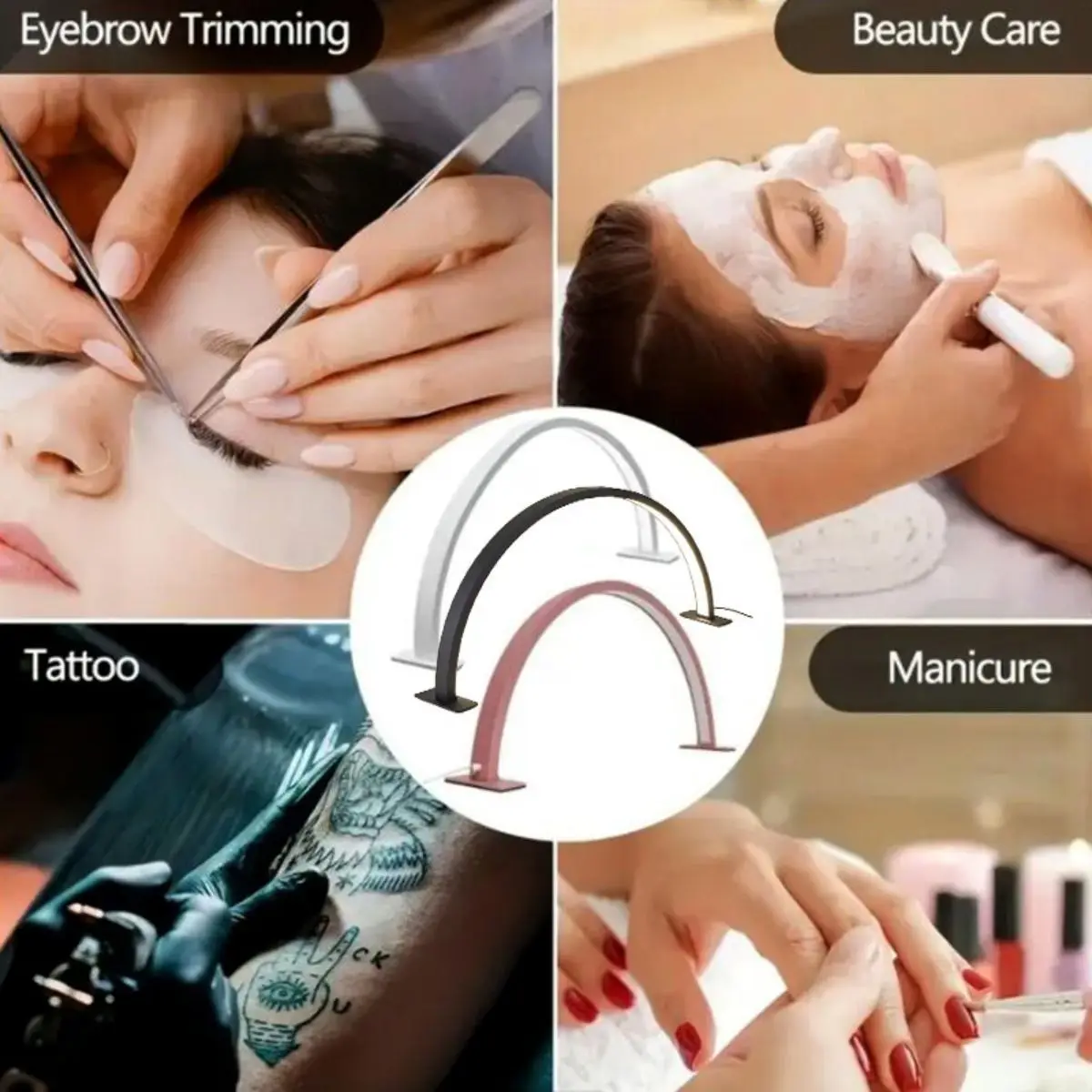 La lámpara de uñas en forma de media luna de 1 pieza tiene brillo y temperatura de color ajustables, adecuada para la extensión de uñas, pestañas y...