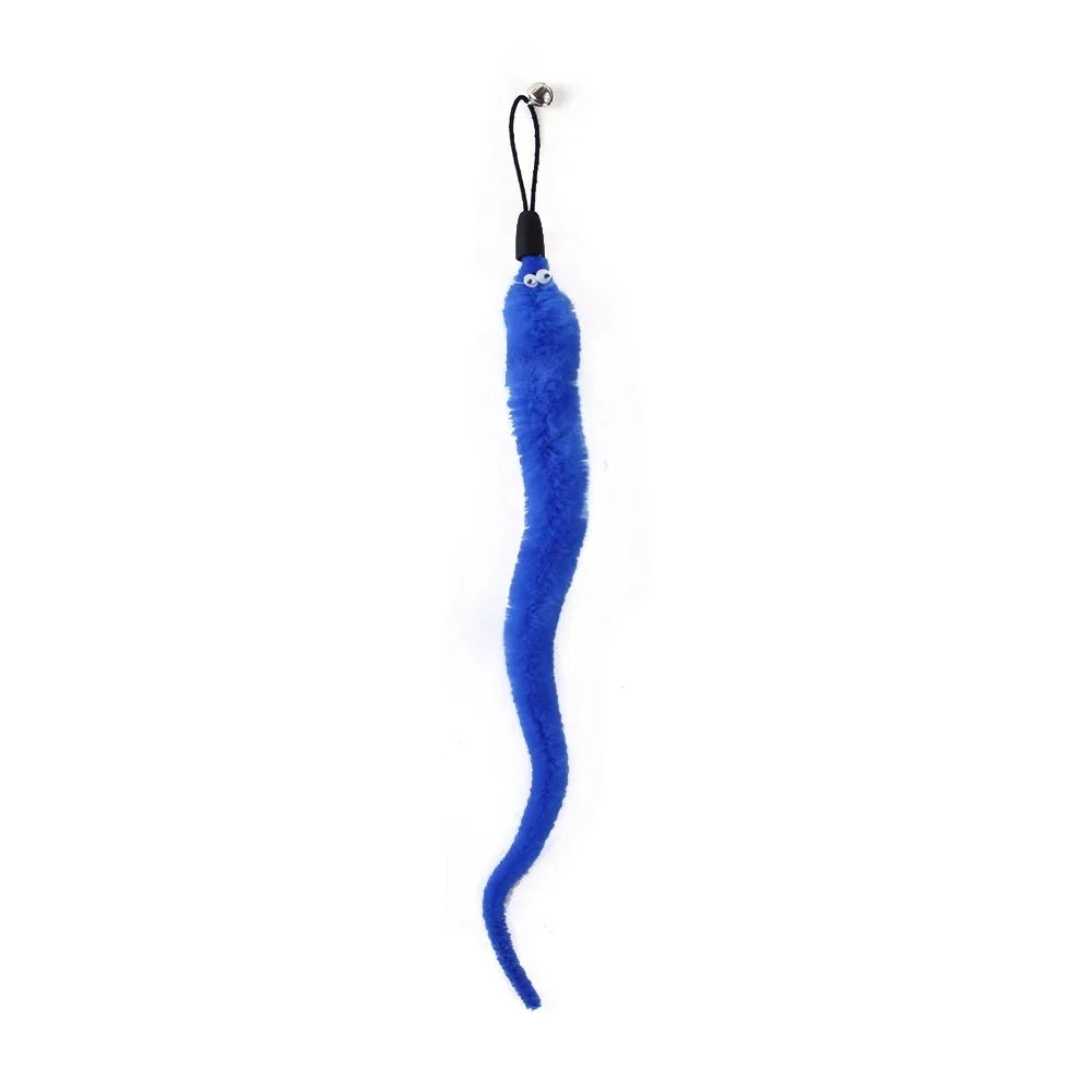 Divertido palo para gato, juguete de pluma peluda con campana, palo para gato, juguete para gatito, accesorios para mascotas, gusano en una cuerda, juguetes interactivos para gatos