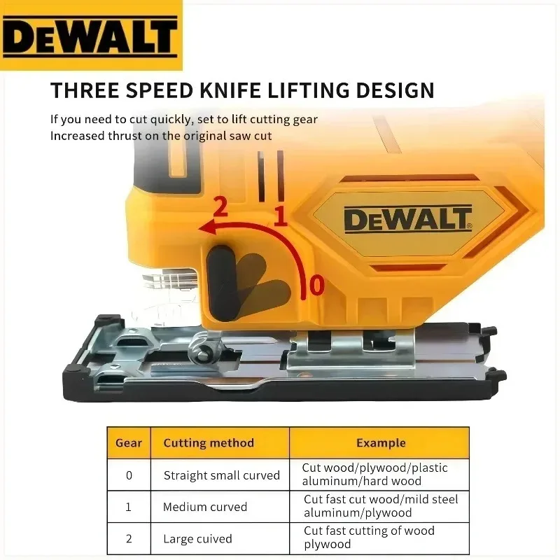 Sierra de calar eléctrica inalámbrica Dewalt, sierra curva de 3000 RPM, herramienta eléctrica portátil multifunción ajustable para trabajar la madera.