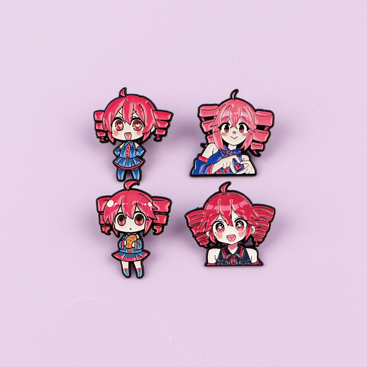 Juego de 11 broches de esmalte de dibujos animados de chica de pelo rojo para solapa, bolso, ropa, mochila, insignias de anime, regalos de joyería para amigos