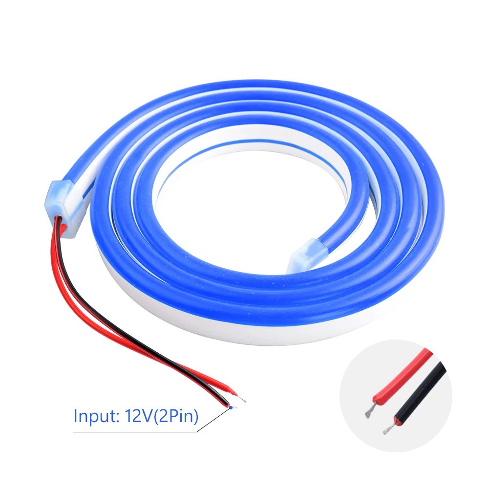 Tira de luces Led de neón, 5V, 12V, 24V, 6mm, cinta flexible de cuerda estrecha, barra de tubo de silicona, impermeable, señal de bricolaje, rojo, verde, azul, amarillo, rosa, blanco