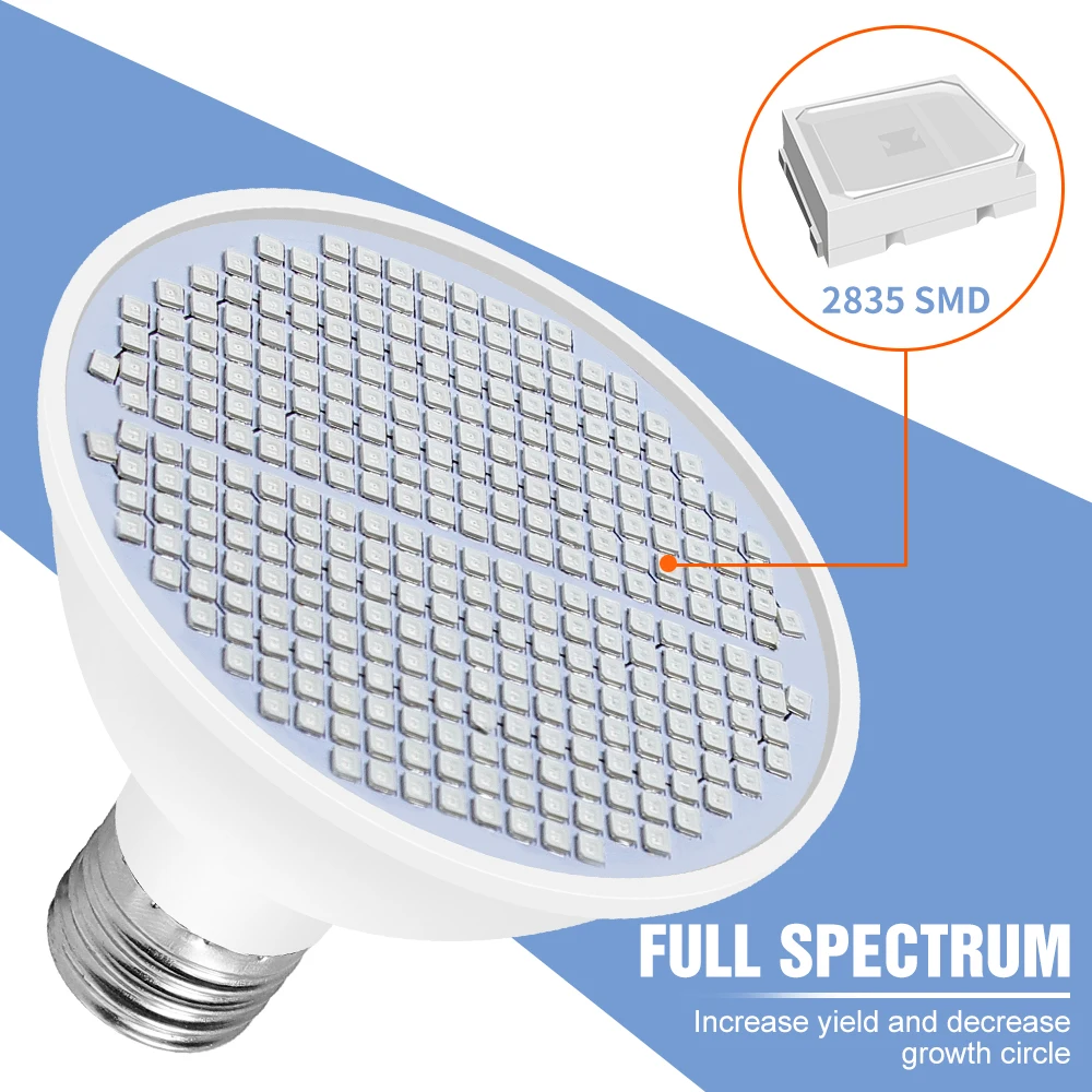 Bombilla LED para cultivo de plantas, fitoamplificador de espectro completo, semillas de flores de interior, lámpara LED hidropónica para cultivo de plantas, Growbox