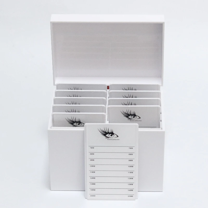 Caja de almacenamiento de extensiones de pestañas acrílicas de 10 capas para salón de belleza, paleta de baldosas para pestañas, cajas para pestañas, embalaje al por mayor, suministros para pestañas