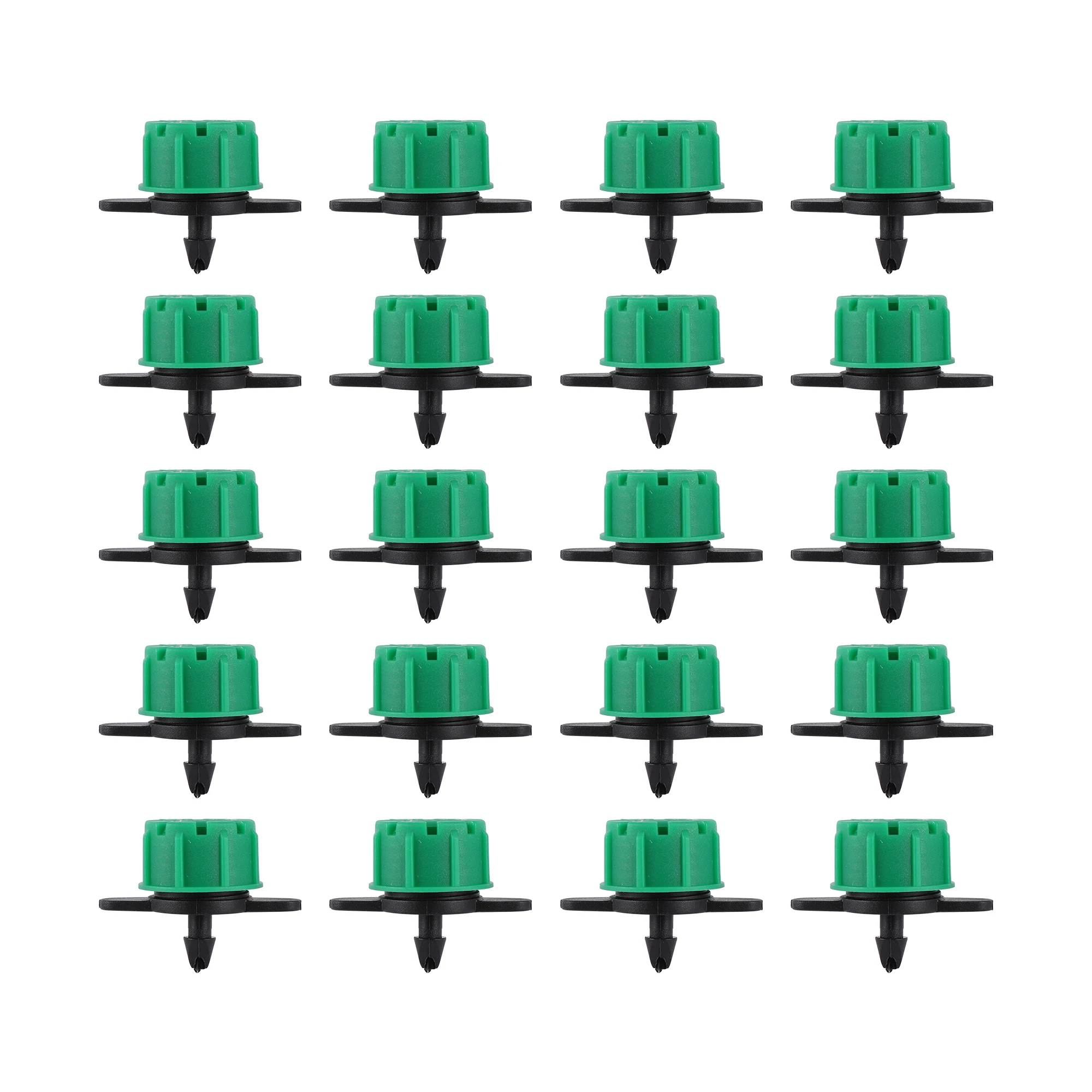 Microboquillas de riego para invernadero, goteros de flujo ajustable de 8 orificios para jardín, cama de flores, 20/50/100 piezas