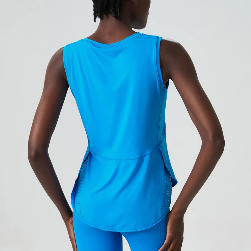 Camiseta de Yoga sin mangas para mujer, camiseta holgada sin mangas para correr y Fitness, chaleco de gimnasio transpirable de secado rápido, ropa deportiva de entrenamiento para mujer