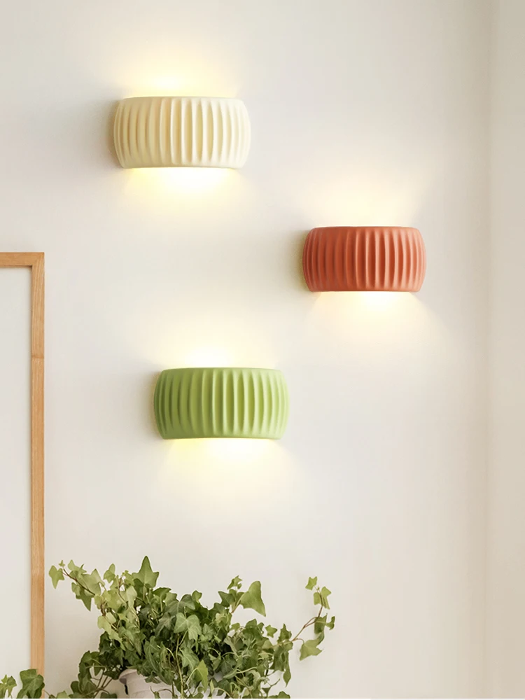 Lámpara de pared francesa europea, lámpara de resina para dormitorio, mesita de noche, pasillo, balcón, sala de estar, comedor, moderna y sencilla