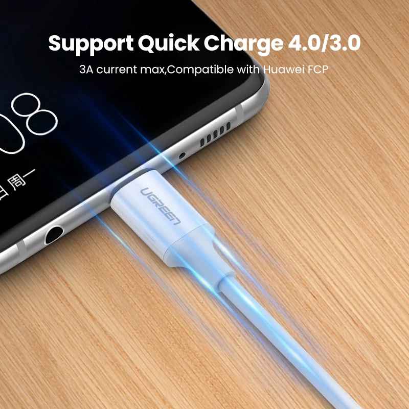 Cable USB-C a USB-C UGREEN PD60W de Carga Rápida para iPhone 17, Samsung S26, Xiaomi, MacBook Air, iPad Pro, Carga Rápida 3A 4.0 3.0
