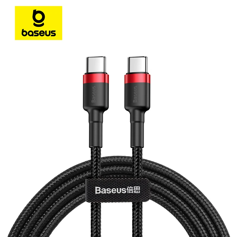 Cable Baseus USB C a USB tipo C para MacBook Pro Quick Charge 3,0 60W PD carga rápida para Samsung Xiaomi mi Cable de carga