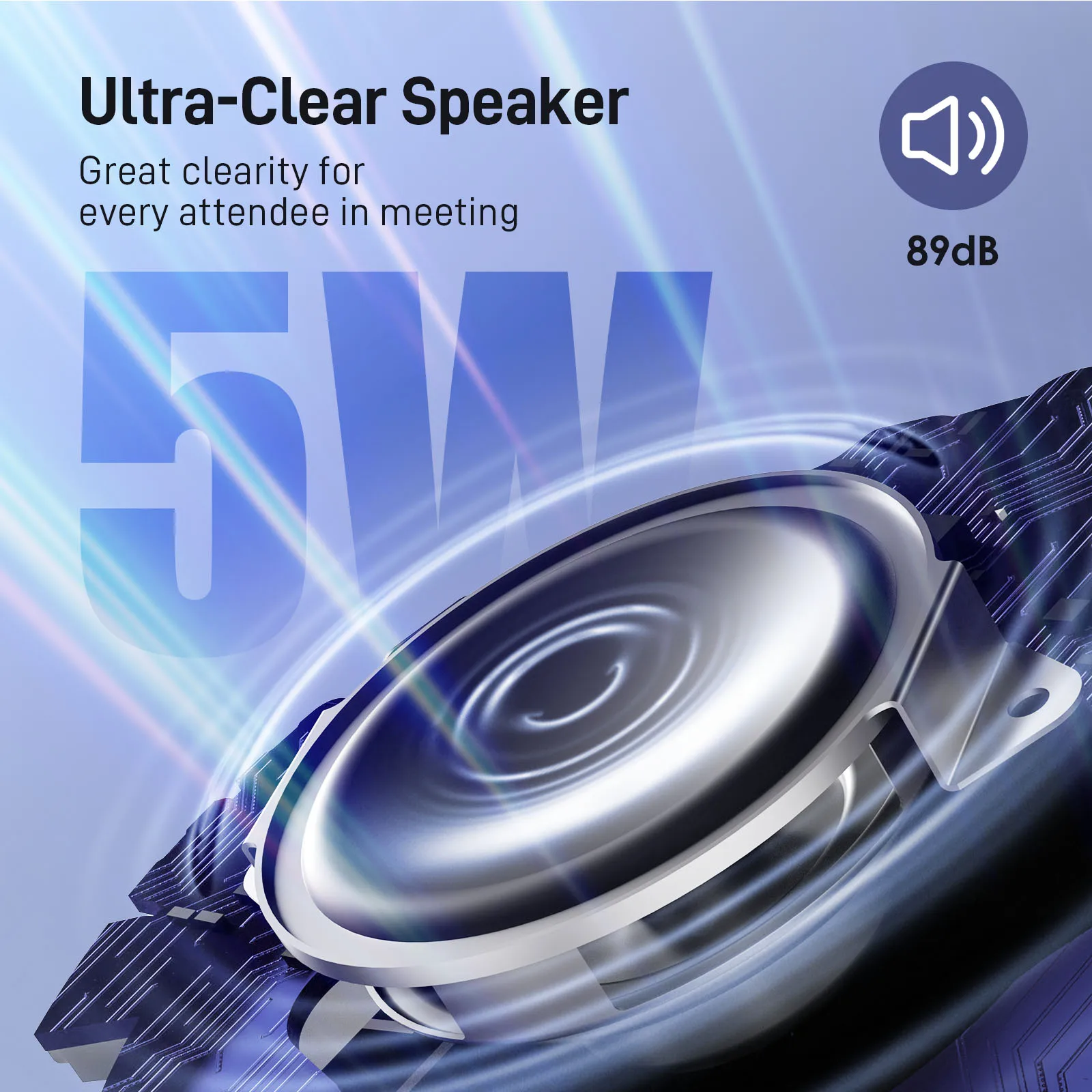 EMEET Altavoz inalámbrico Bluetooth 5.3 Altavoz de conferencia con 8 micrófonos 360 °   Altavoz USB con captación de voz para hogar/oficina
