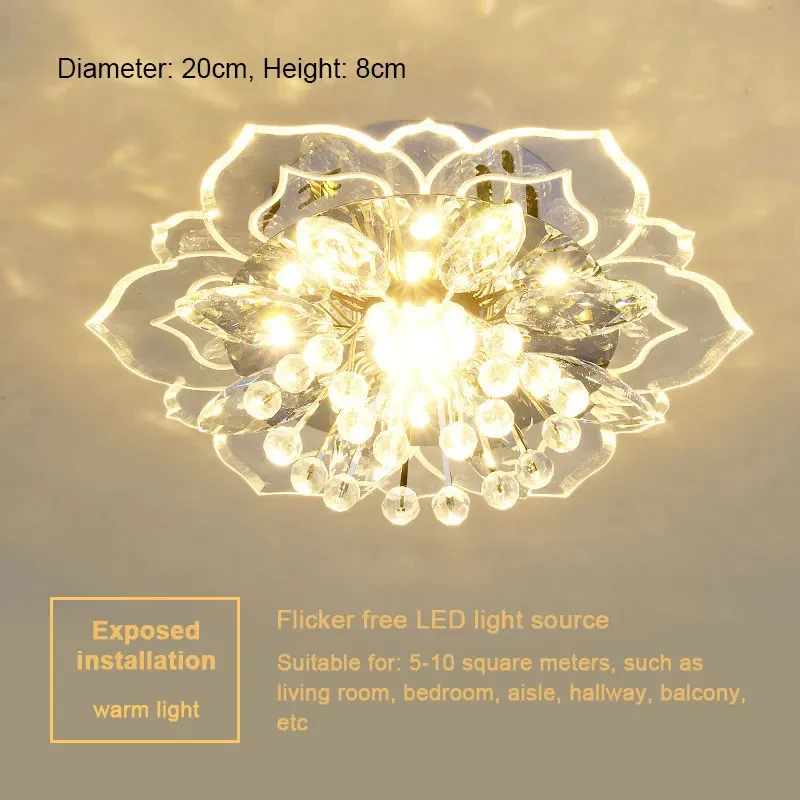 Lámpara de techo LED moderna, lámpara de techo de cristal, candelabro de dormitorio, iluminación interior para sala de estar, decoración del hogar, candelabro Led