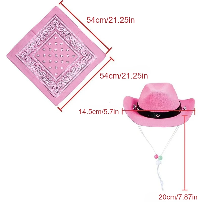 1 Juego de sombrero de vaquero para perros y gatos, pañuelo y bufanda, accesorios occidentales para gatos, perros, fiesta, Festival, uso diario