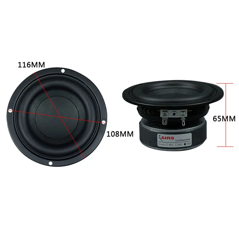 AIYIMA - Altavoz Subwoofer de 4 Pulgadas, 4-8 Ohmios, 50W, HIFI, Supergraves, Largo Alcance, para Sistemas de Cine en Casa 2.1