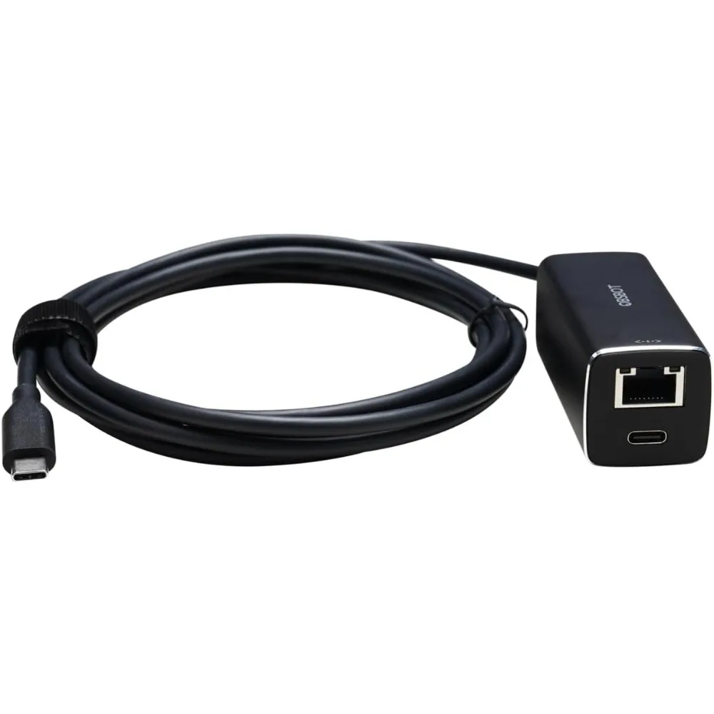 Adaptador OBSBOT USB-C a Ethernet 10/100 Mbps con Soporte para Alimentación por Ethernet (PoE), Interfaz Dual Ethernet USB-C para PC Tail Air